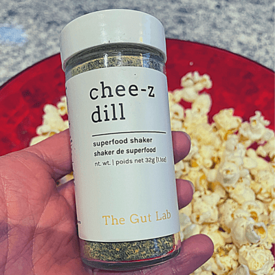 Popcorn with cheesy nutritional-yeast blend topper-Jennifer House
