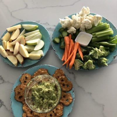 Veggies, avocado and hummus dips-Amy Torch