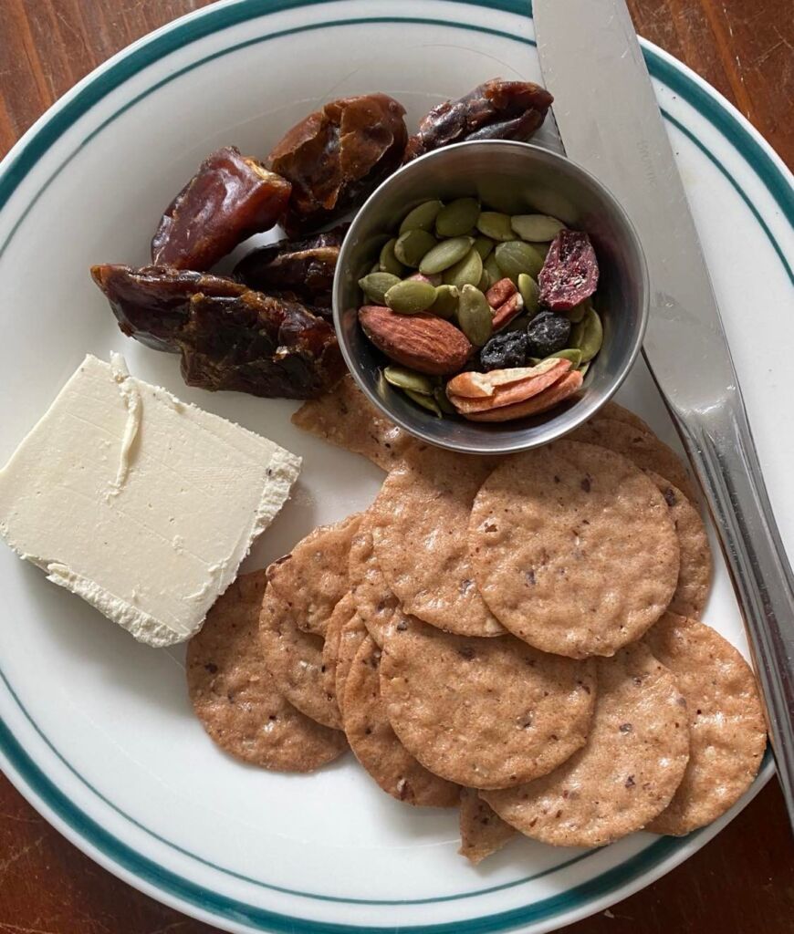 Crackers, Cheese, Dates, and a Handful of Mixed Nuts and Needs