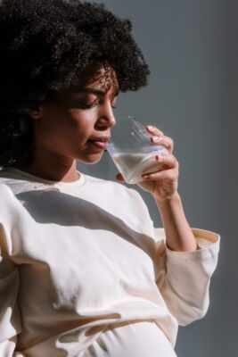 lady drinking milk