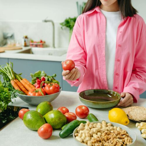 table of healthy food