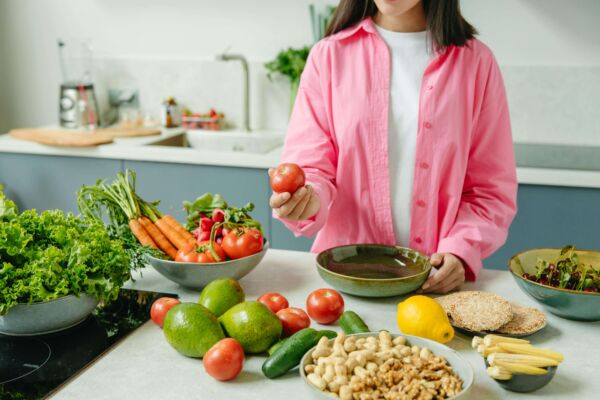 table of healthy food