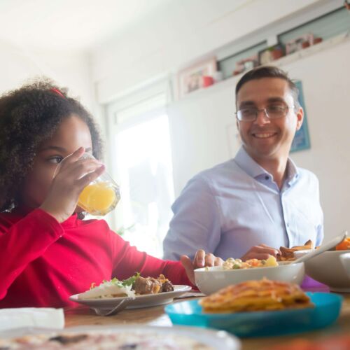 family eating a meal together