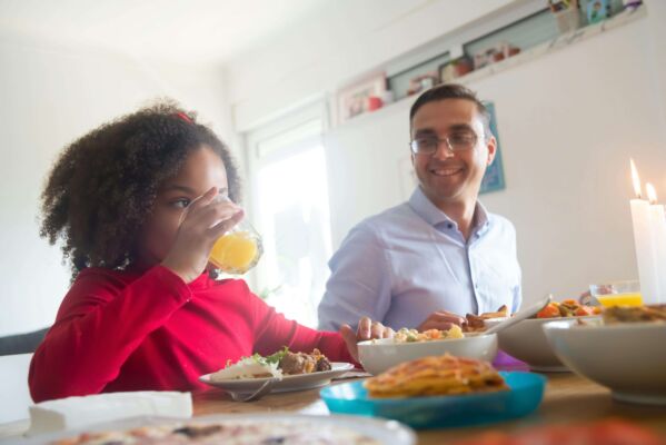 family eating a meal together