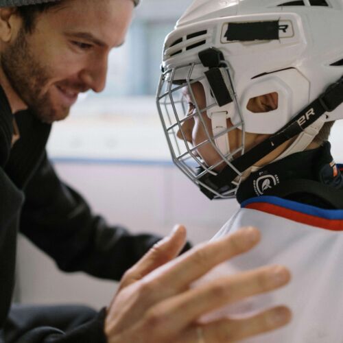 Child playing hockey